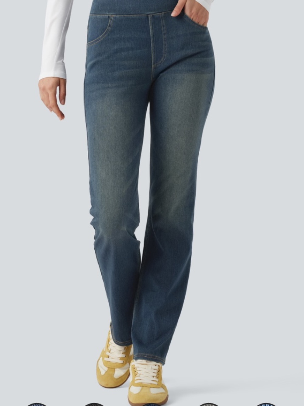 Halara Classic High-Waist Straight Leg Jeans - Blue